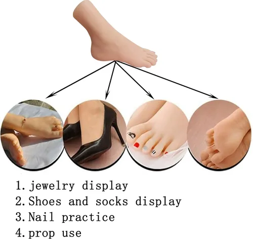 Miniatura 7 de SZLYTYUN Un par de modelos de pies femeninos de silicona realistas de tamaño real, pies de silicona para mostrar zapatos, joyas, sandalias