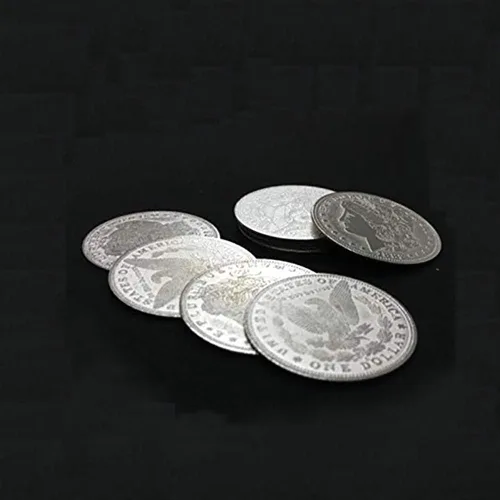 Miniatura 3 de Enjoyer Palming Coins(Morgan Version) Trucos de magia Moneda Magia Gimmick Mago Accesorios Accesorios de escenario, 10 unids/lote