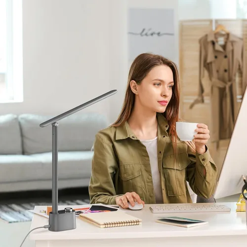 Miniatura 5 de Honeywell Lámpara de escritorio LED mejorada - H01 Pro Sunturalux™ Luz de escritorio plegable con puerto de carga USB A+C, lámpara de mesa regulable