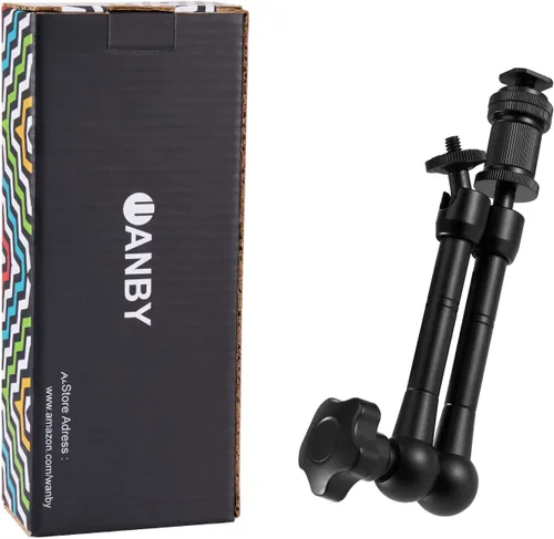 Miniatura 8 de Brazo mágico de fricción articulado de 11 pulgadas ajustable con soporte de zapata caliente Tornillo trípode de 1/4 pulgadas para plataforma