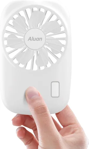 Miniatura 12 de Aluan Miniventilador de mano, potente, pequeño, personal, portátil, velocidad ajustable, USB, recargable, ventilador de pestañas para niños, niñas
