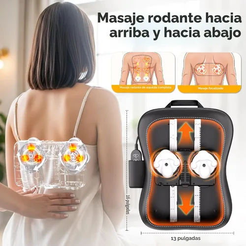 Miniatura 3 de Shiatsu - Masajeador de espalda y cuello para aliviar el dolor de tejido profundo, masajeador de espalda rodante hacia arriba y hacia abajo