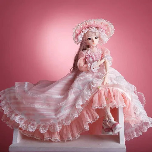 Miniatura 8 de UCanaan BJD Muñeca, Muñecas SD 1/3 de 24 pulgadas, 18 muñecas articuladas con bolas, juguetes para armar con atuendo, zapatos, peluca, cabello