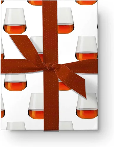 Miniatura 6 de Papel de regalo grueso para amantes del whisky, regalo de Navidad, bourbon para decoración de fiesta de vidrio (una hoja de 20 x 30 pulgadas)