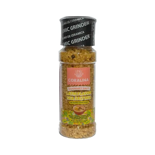 Miniatura 9 de Coralina Cristales de sal marina del Caribe con molinillo - Grueso y crujiente - Evaporado solar - Mejora el ensalado, carnes, mariscos y cócteles