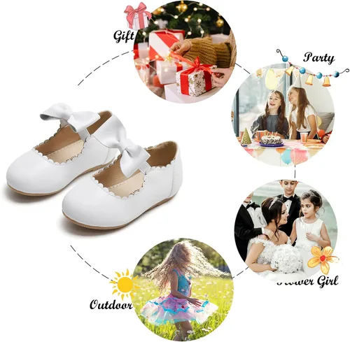 Miniatura 4 de Felix & Flora Zapatos de vestir para niña de las flores, zapatos planos de ballet para niñas, para fiestas, escuela, boda