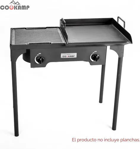 Miniatura 4 de COOKAMP - Estufa de camping portátil de doble quemador de propano de alta presión con regulador ajustable de 0-20 PSI y manguera de acero trenzada