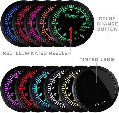 Miniatura 3 de GlowShift Elite - Tacómetro de 10 colores de 10,000 rpm, incluye luz de advertencia gratuita, para motores de gasolina de 1 a 10 cilindros, esfera