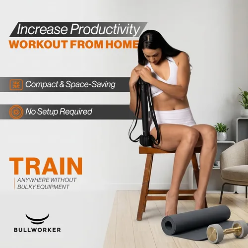 Miniatura 9 de Bullworker X5 Pro 28" - Equipo de ejercicio isométrico, entrenamiento de fuerza portátil en casa, equipo de gimnasio para espalda, hombros, bíceps