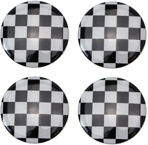 Miniatura 2 de Tapas para centro de rueda iJDMTOY (4) para MINI Cooper R50 R51 R52 R53 R55 R56 R57 R58 R59 R60 R61 F55 F56, etc., Negro/Blanco