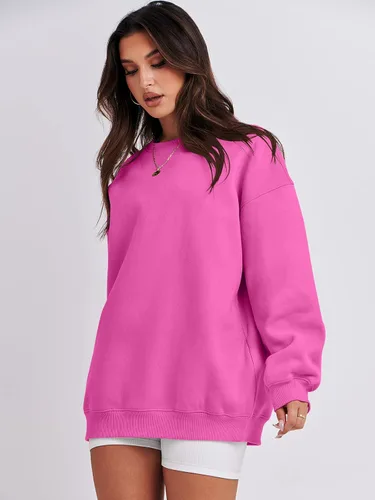 Miniatura 3 de ANRABESS Sudaderas de gran tamaño con capucha para mujer, cuello redondo, sin botones, ropa casual de otoño, ropa de preparación, adolescentes