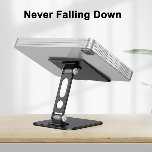 Miniatura 2 de OMOTON Soporte ajustable mejorado para tableta, soporte portátil plegable de alta resistencia, artículos esenciales de viaje para iPad Pro/Air/Mini