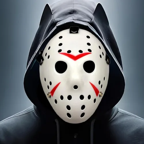 Miniatura 4 de JOYFISCO Máscara de Halloween Máscara de hockey de terror Máscara de fiesta de disfraces de Halloween Props Máscara de disfraz para cosplay Blanco