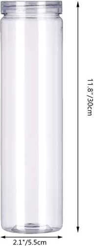 Miniatura 2 de 3 tarros de plástico transparente para almacenamiento de alimentos con tapa, recipientes de plástico para pasta de espaguetis con tapas de rosca
