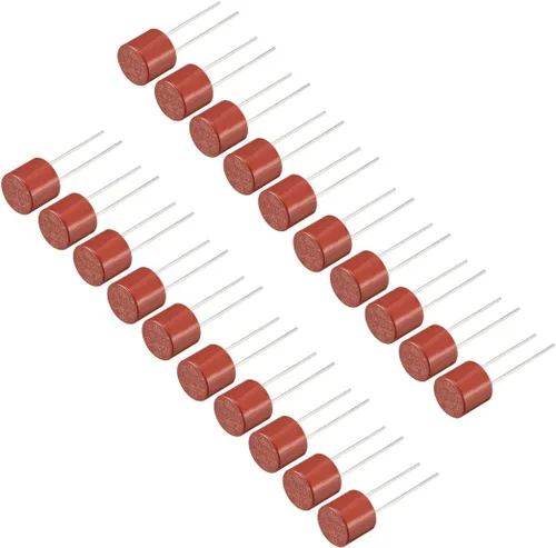 uxcell® 20pcs DIP montado en miniatura cilindro lento golpe micro fusible T1A 1A 250V rojo