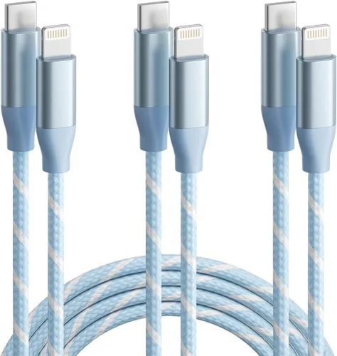 MenoSupp Paquete de 3 cables USB C a Lightning de 6 pies de carga rápida para iPhone de carga rápida tipo C a Lightning para iPhone 14 13 12 11 Pro