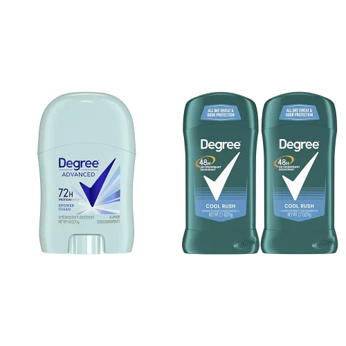 Degree Advanced - Desodorante antitranspirante antitranspirante de 72 horas con protección contra el sudor y el olor, limpiador de ducha para