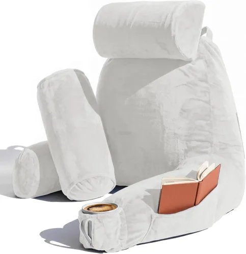 Miniatura 58 de Nestl Almohada de lectura para niños y adolescentes con espuma viscoelástica triturada, almohadas de respaldo para leer, ver y jugar, uso
