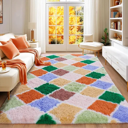 Miniatura 33 de Awaytail Alfombra Esponjosa Lavable 2x3 Pies, Pura Negra Alfombra para Silla de Escritorio Antideslizante, Alfombra Supersuave para Niños