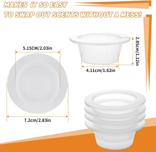 Miniatura 2 de ASAWASA 4 Piezas Forros de Silicona para Calentador de Cera Enchufable, Sin Desorden, Sin Raspar, Reutilizables, Duraderos, 1.62 pulgadas