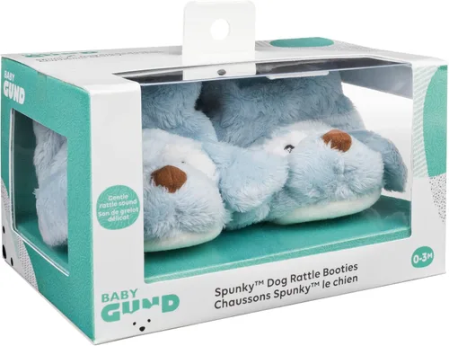 Miniatura 3 de GUND Baby GUND Spunky - Botines de sonajero de felpa para bebé, color azul, talla única Cachorro