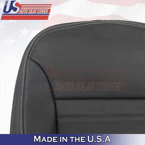 Miniatura 5 de 2011 2012 compatible con Dodge Charger SXT Front Driver Top & Bottom Cubiertas de cuero negro