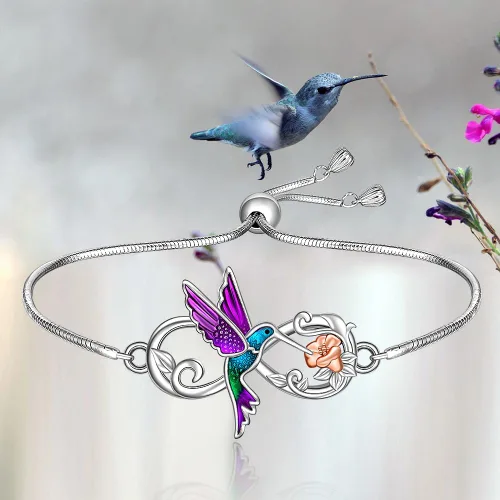 Miniatura 8 de Hummingbird Sea Turtle Chakra Lotus Bracelet for Women 925 Sterling Silver Jewelry Charms Birthday Valentines Gifts