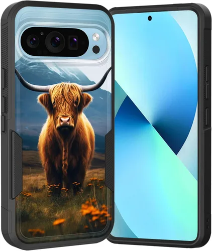 Miniatura 69 de Funda para Pixel 6A, Híbrida de Doble Capa de Servicio Pesado Resistente a Prueba de Golpes PC Duro + Funda Protectora de Silicona Suave para Google