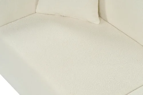 Miniatura 9 de Sofá de 3 asientos de 87 pulgadas con asientos de felpa, sofá tapizado curvado escultórico contemporáneo con marco duradero, tapicería de lujo