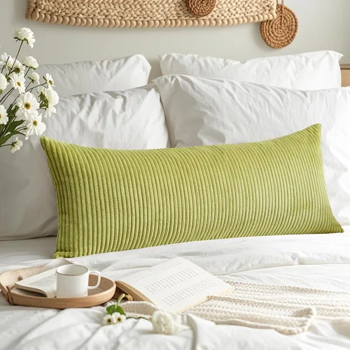 Miniatura 305 de Artscope Fundas de Almohada de Pana a Rayas Acogedoras Súper Suaves Decorativas Cuadradas Fundas de Cojín para Sofá Sillón Dormitorio Decoración