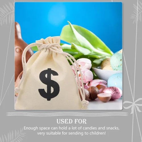 Miniatura 4 de Cabilock Bolsa de regalo de lona con cordón de 4.72 x 3.93 pulgadas, patrón de fiesta, bolsa de almacenamiento para juegos, monedas, aperitivos