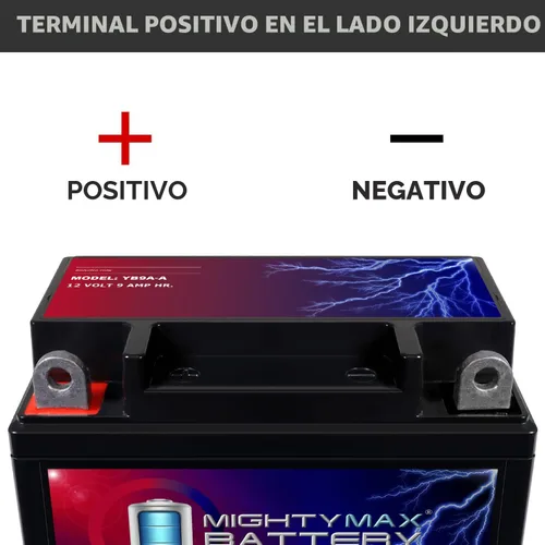 Miniatura 3 de Mighty Max Battery YB9A-A -12 voltios 9 AH, 130 CCA, batería de motocicleta SLA AGM sin mantenimiento recargable