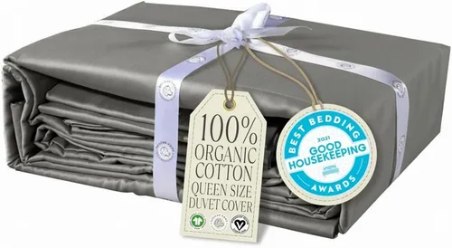 Miniatura 20 de Delilah Home Juego de sábanas de 300 hilos 100 % algodón orgánico, verificado por GOTS y Vegan.org, ropa de cama de satén de 300 hilos,