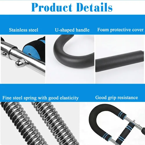 Miniatura 7 de Entrenador de brazo Twister, resistencia ajustable de 70 a 130 libras, equipo de entrenamiento de pecho y brazo con empuñaduras para hombres