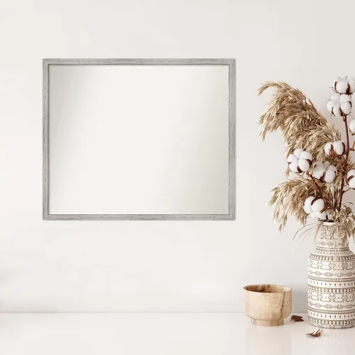 Miniatura 204 de Amanti Art Espejo de baño blanco para sobre el fregadero, 32 x 45 pulgadas, espejo de tocador rectangular blanco esbelto, marco de madera moderno