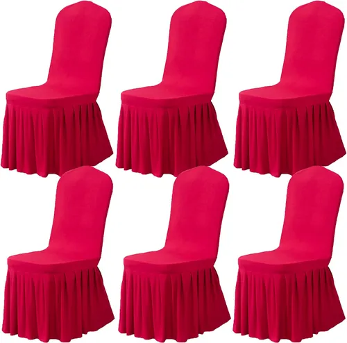 Miniatura 36 de Dimatic Juego de 2 fundas elásticas para sillas de comedor, fundas Parsons con falda, de elastano súper ajuste, funda protectora de asiento para Azul