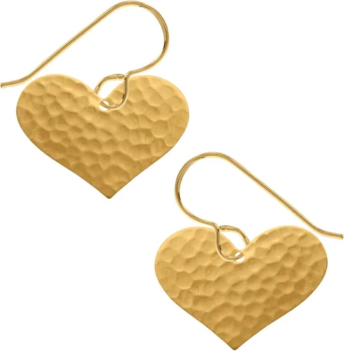 Miniatura 6 de Aretes colgantes grandes con disco circular martillado en plata, oro u oro rosa