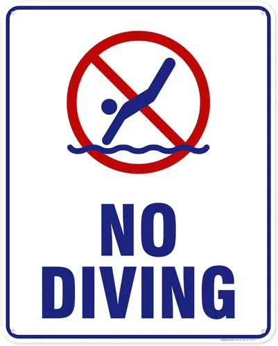Miniatura 15 de Señal de no buceo, 12 x 18 pulgadas, HDPE de 55 mil de grosor (polietileno de alta densidad), fabricado en Estados Unidos por My Sign Center