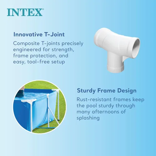 Miniatura 5 de Intex alberca para bebé, con marco rectangular 28270E (86 x 59 x 23 pulgadas)