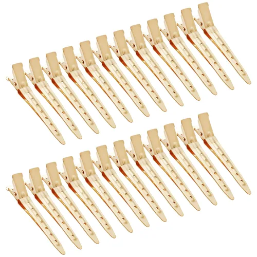 24 Paquetes de Pinzas Pico de Pato, Bantoye 2.75 Pulgadas Pinzas de Cocodrilo Rizadoras de Metal Antioxidante con Agujeros para Peinado del Cabello,