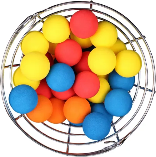 Miniatura 4 de Intech 48 pelotas de golf de espuma multicolor con cesta de metal; pelotas de golf suaves y limitadas para práctica de vuelo para patio trasero