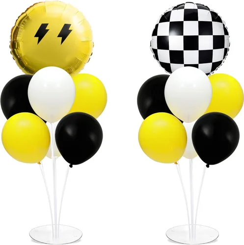 Miniatura 31 de Kit de soporte para globos de fiesta de fútbol 2 juegos con 2 globos de rugby de aluminio tipo bola, centro de mesa temático de fútbol para mesas