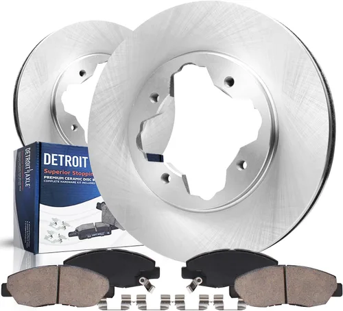 Miniatura 47 de Detroit Axle - Kit de freno delantero para Volkswagen Golf Jetta City Beetle Rotores de freno de disco de repuesto pastillas de freno de cerámica