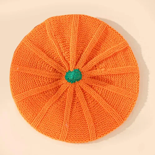 Miniatura 5 de Gorro de boina de punto de calabaza, gorro de felpa para niños pequeños, lindo gorro cálido de invierno para bebé, madre, adulto, Halloween
