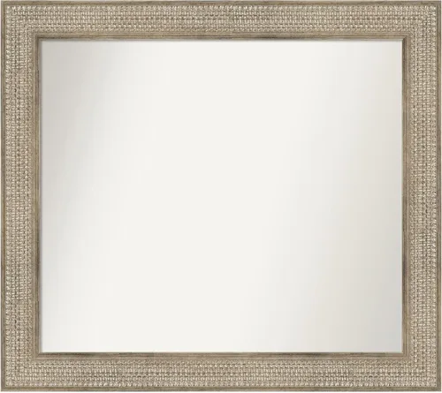 Miniatura 68 de Amanti Art Espejo de baño plateado para sobre fregadero, 26 x 26 pulgadas, espejo cuadrado de níquel pulido, marco de madera tradicional mediano, se