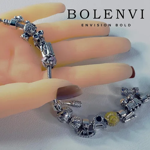 Miniatura 5 de Bolenvi - Abalorio de plata de ley 925 con diseño de tiburón blanco para pulseras o collares