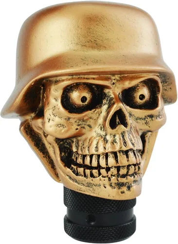 Miniatura 7 de Pomo de palanca de cambios de vehículo de resina con diseño de calavera para la mayoría de vehículos manuales (negro)