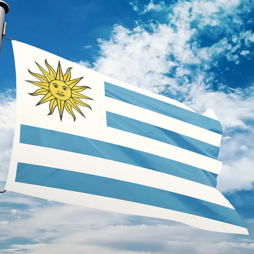 Miniatura 2 de Bandera nacional de Uruguay de fibra de poliéster de 3 x 5 pies, colores brillantes y bandera anti-ultravioleta que se desvanece bandera