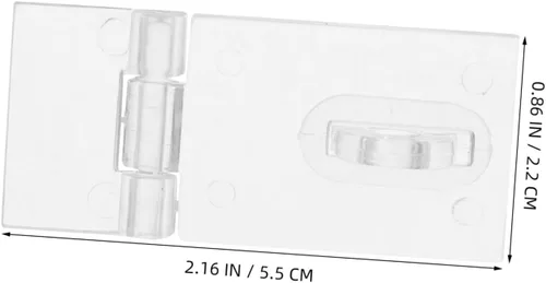 Miniatura 2 de ULTECHNOVO Mini bisagras de bloqueo de acrílico, 10 piezas de bisagras de acrílico transparente con cierre de bisagra de plástico con hebilla
