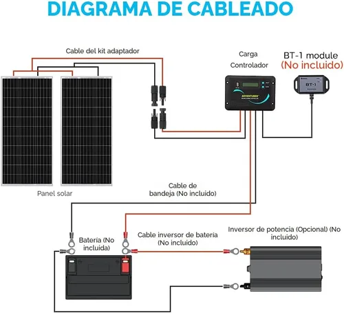 Miniatura 7 de Renogy - Kit de panel solar monocristalino para caravana de 200 vatios y 12 voltios con controlador de carga Adventurer 30A LCD PWM y soportes